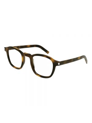 Okulary slim fit Saint Laurent brązowe