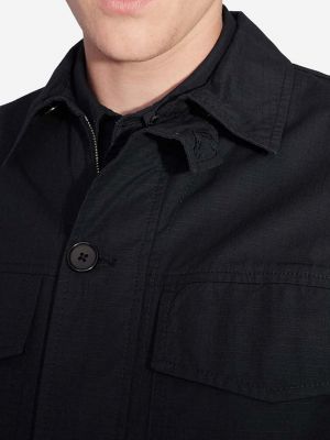 Βαμβακερό πουκάμισο Wood Wood μαύρο