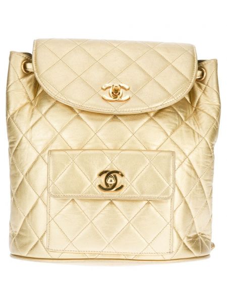 Pikowany plecak Chanel Pre-owned złoty