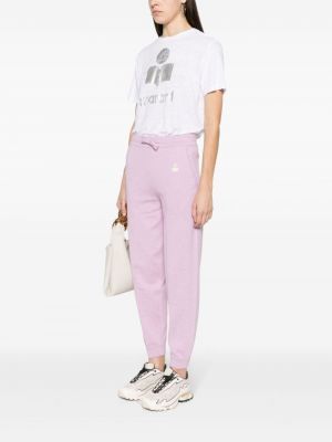 Sportovní kalhoty s výšivkou Marant Etoile fialové