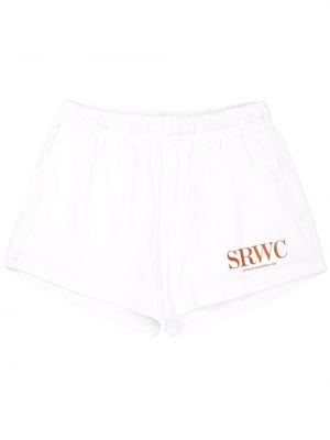 Shorts en coton à imprimé Sporty & Rich blanc