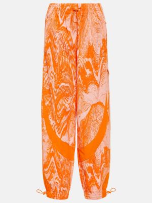 Raštuotos sportinės kelnes aukštu liemeniu Adidas By Stella Mccartney oranžinė