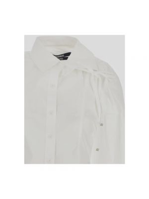 Blusa de algodón asimétrica Jacquemus blanco