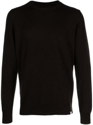 Sweter wełniany Norse Projects brązowy