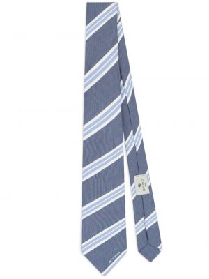 Cravate en soie à rayures Etro bleu