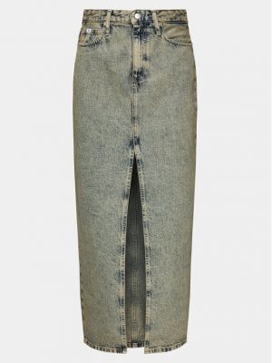 Slim fit priliehavá džínsová sukňa Calvin Klein Jeans modrá