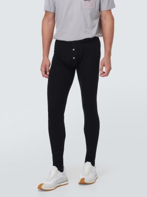 Jacquard gyapjú leggings Loewe fekete