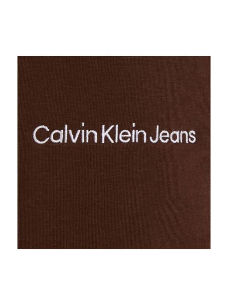 Spodnie sportowe relaxed fit Calvin Klein brązowe