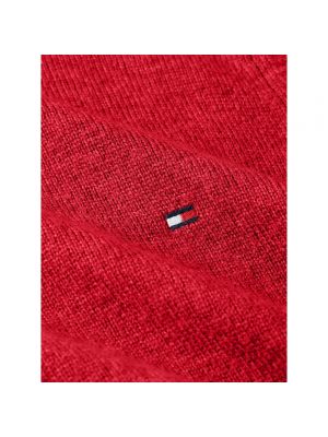 Jersey de lana de lana merino de tela jersey Tommy Hilfiger rojo