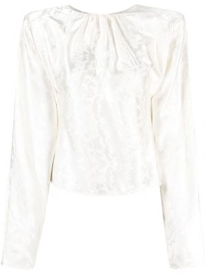 Blusa de tejido jacquard The Attico blanco