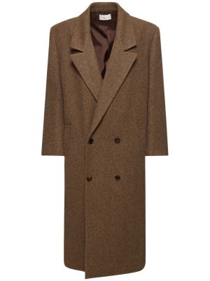 Cappotto di lana The Row marrone
