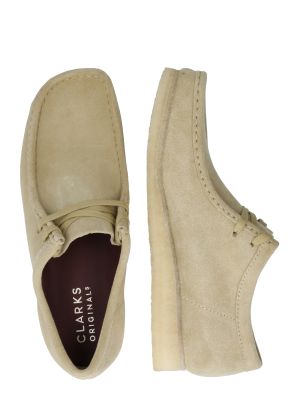 Ниски обувки с връзки Clarks Originals бежово