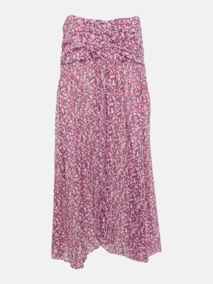 Falda larga de gasa de algodón Marant Etoile rosa