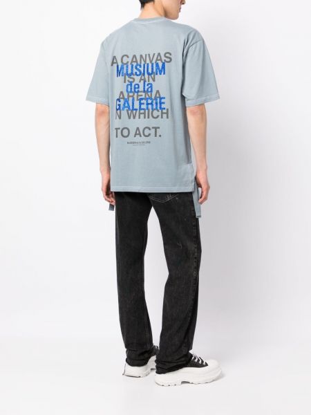 T-shirt en coton à imprimé Musium Div. bleu