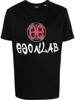 Тениска с принт Egonlab черно