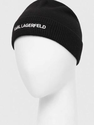 Dzianinowa czapka z kaszmiru Karl Lagerfeld czarna