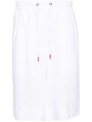 Lanene kratke hlače Kiton bijela