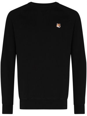 Bomull sweatshirt Maison Kitsuné svart