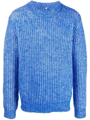 Памучен вълнен пуловер Sunflower синьо