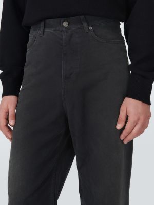 Βαμβακερό παντελόνι σε φαρδιά γραμμή Balenciaga μαύρο