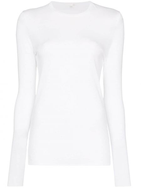 Bavlněné basic tričko s dlouhými rukávy Skin - bílá