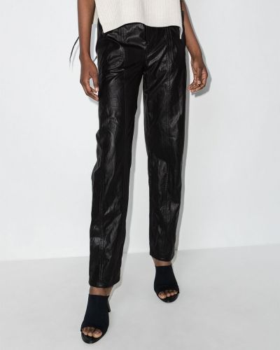 Pantalones rectos de cintura alta Isabel Marant étoile negro