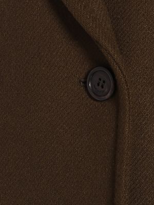 Vlnený krátký kabát Saint Laurent zelená