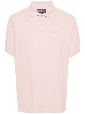 Polo majica s vezom Barbour ružičasta