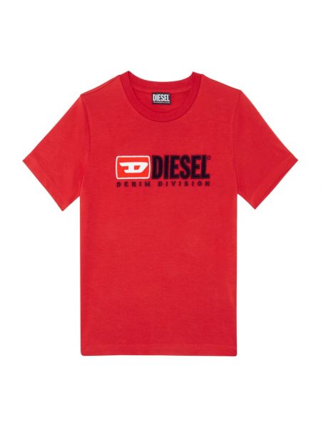 Koszulka z naszywkami Diesel czerwona