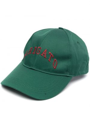 Bombažna kapa s šiltom z vezenjem Axel Arigato zelena