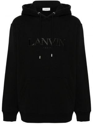Βαμβακερός φούτερ με κουκούλα με κέντημα Lanvin μαύρο