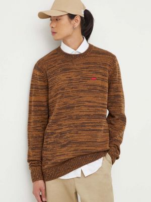 Sweter wełniany Levi's brązowy