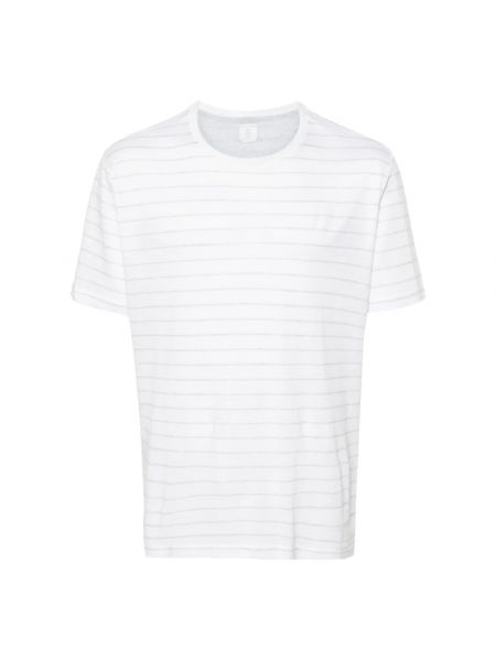 Lniana koszulka w paski Eleventy biała