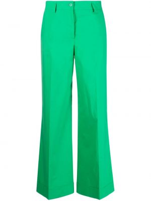 Bavlněné zvonové kalhoty s knoflíky na zip P.a.r.o.s.h. - zelená