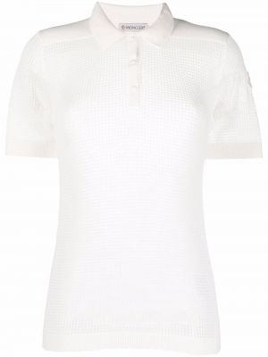 Tīkliņa polo krekls Moncler balts