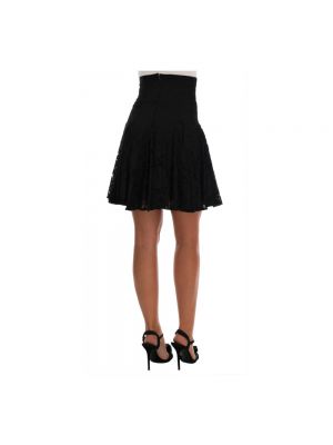Mini falda de flores de encaje Dolce & Gabbana negro