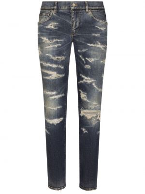 Jeans skinny effet usé Dolce & Gabbana bleu