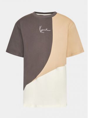 Bavlnené priliehavé športové tričko Karl Kani - sivá