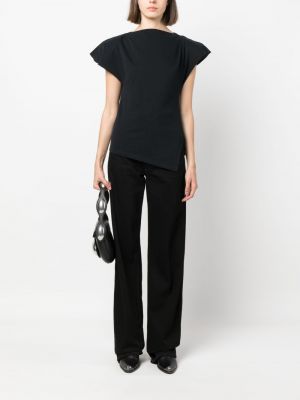 Asimetriškas marškinėliai Isabel Marant juoda