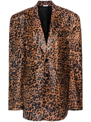 Leder blazer mit print mit leopardenmuster Vetements