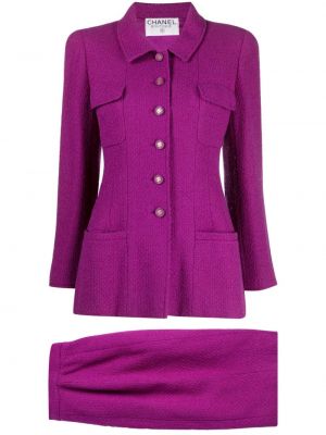 Tvídové sukně Chanel Pre-owned fialové