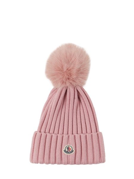 Mössa i ull Moncler rosa