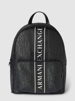 Plecak z nadrukiem Armani Exchange czarny