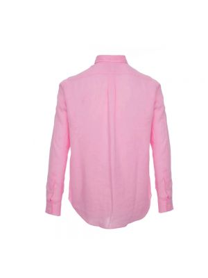 Lniana koszula Ralph Lauren różowa