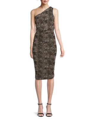 Леопардовое платье-карандаш с принтом Love X Design коричневое