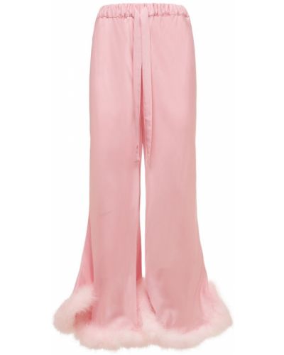 Spodnie w piórka z dżerseju Sleeper różowe