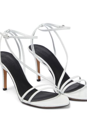 Kožne sandale sa zmijskim uzorkom Isabel Marant bijela