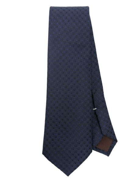 Cravată de mătase din jacard Canali albastru