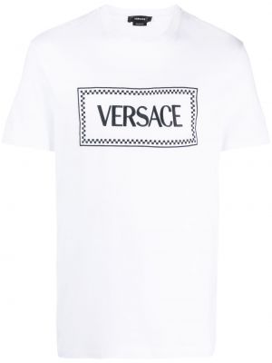 Pamut póló nyomtatás Versace fehér