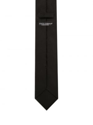 Jedwabny krawat pleciony Dolce And Gabbana czarny